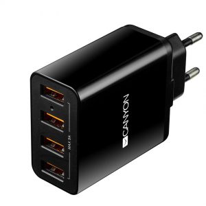 Зарядно устройство CANYON CNE-CHA06B, 4xUSB