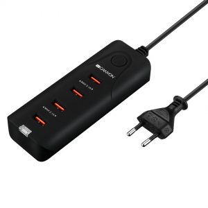 Зарядно устройство с 4 USB порта CANYON CNE-CHA09B, 5V-4.2A