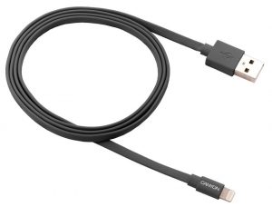 Кабел за зареждане и данни CANYON CNS-MFIC2DG, MFI, плосък кабел , 1М