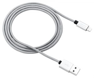 Кабел за зареждане и данни CANYON CNS-MFIC3DG, MFI, оплетен кабел , 1М
