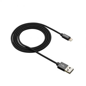 Кабел за зареждане и данни CANYON CNS-MFIC3B, MFI, оплетен кабел , 1М