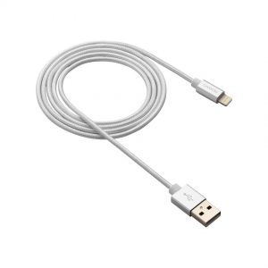 Кабел за зареждане и данни CANYON CNS-MFIC3PW, MFI, оплетен кабел , 1М